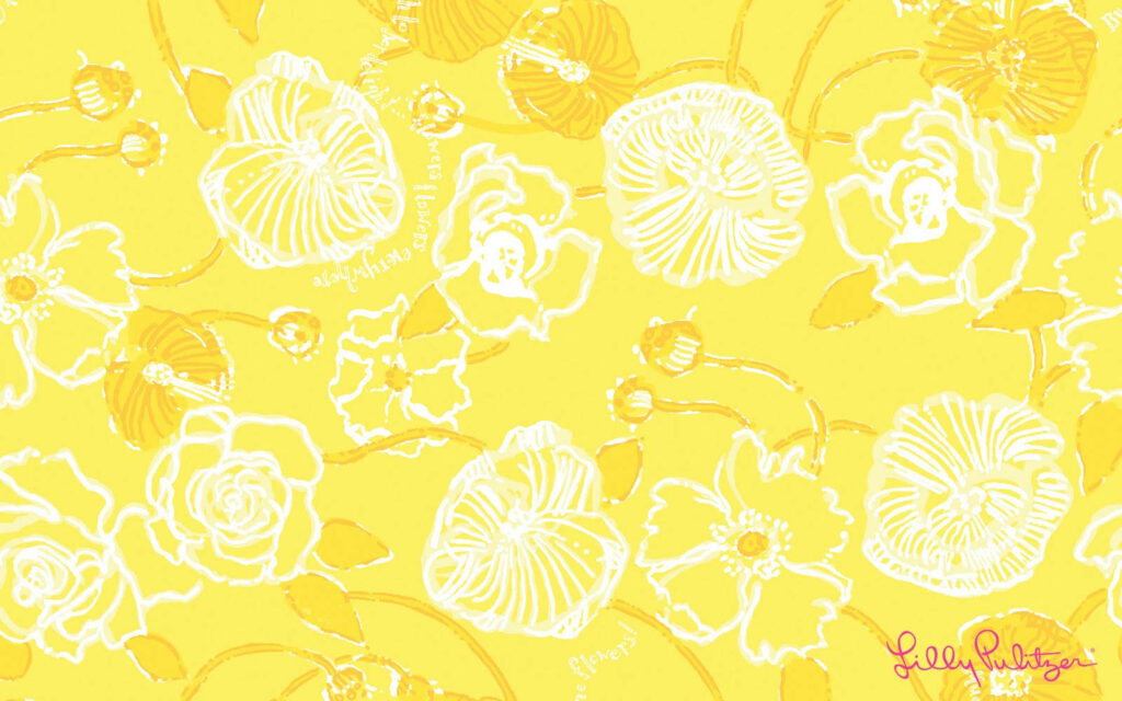 Vibrant Yellow Floral Wallpaper Design by Lilly Pulitzer