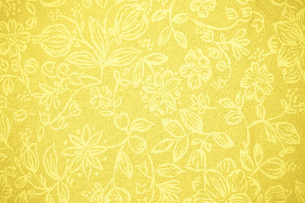Vibrant Yellow Floral Wallpaper: Intricate Leaf & Flower Design