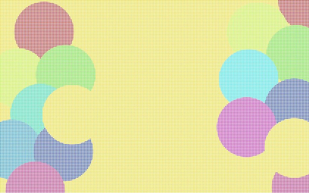 Vibrant Yellow Geometric Wallpaper with Colorful Circles - 1680x1050