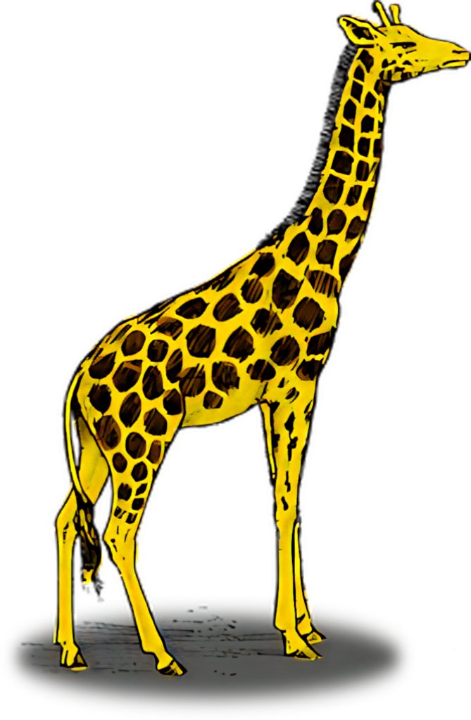 Vibrant Yellow Giraffe Wallpaper: Playful Graphic Art on Simple Background