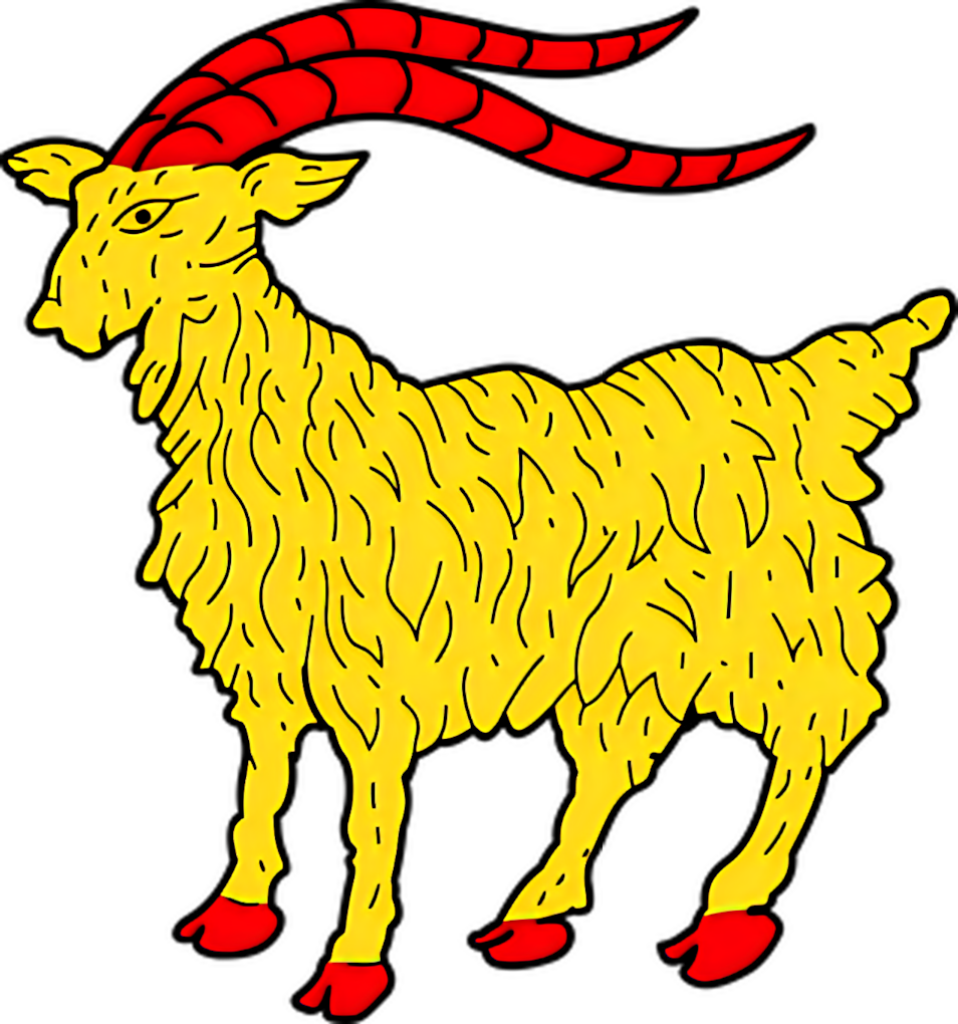 Eye-Catching Yellow Goat Wallpaper with Red Horns | Bold Design