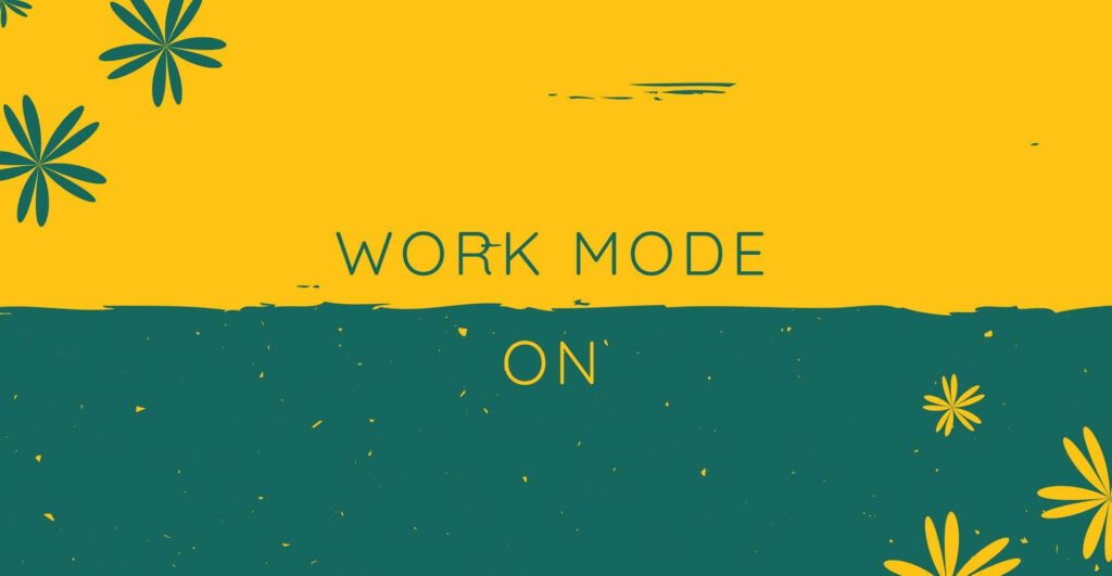Vibrant Yellow & Green Wallpaper: Work Mode On with Stylized Flowers