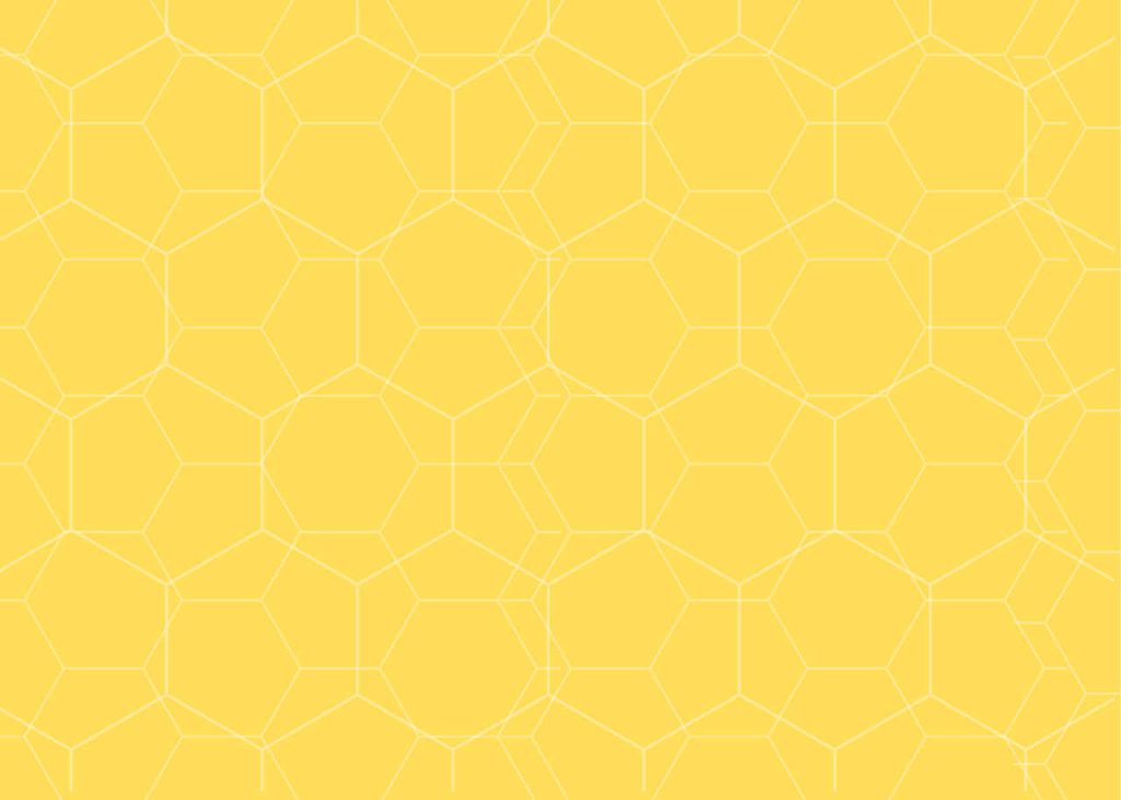 Vibrant yellow hexagon honeycomb wallpaper with thin white lines modern geometric pattern