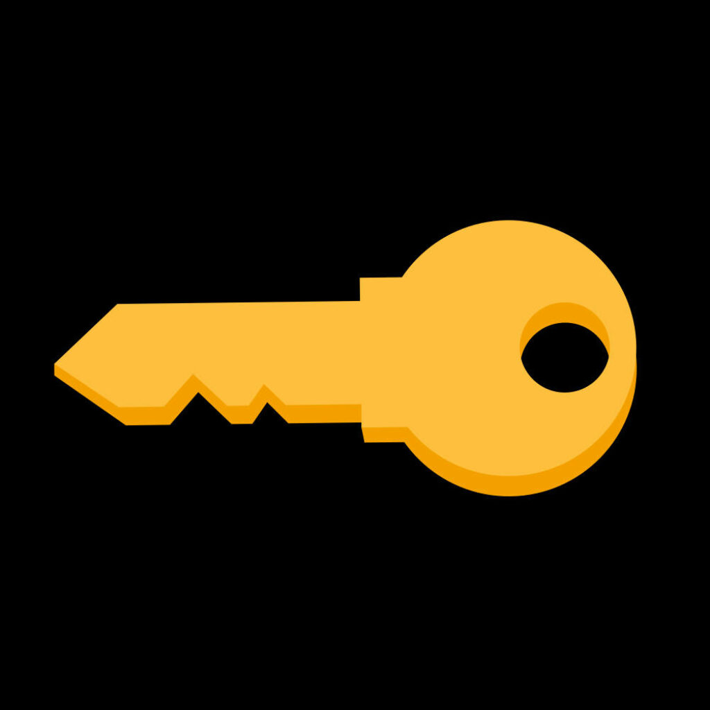 Vibrant Yellow Key Wallpaper: Clean Vector Art on Black Background