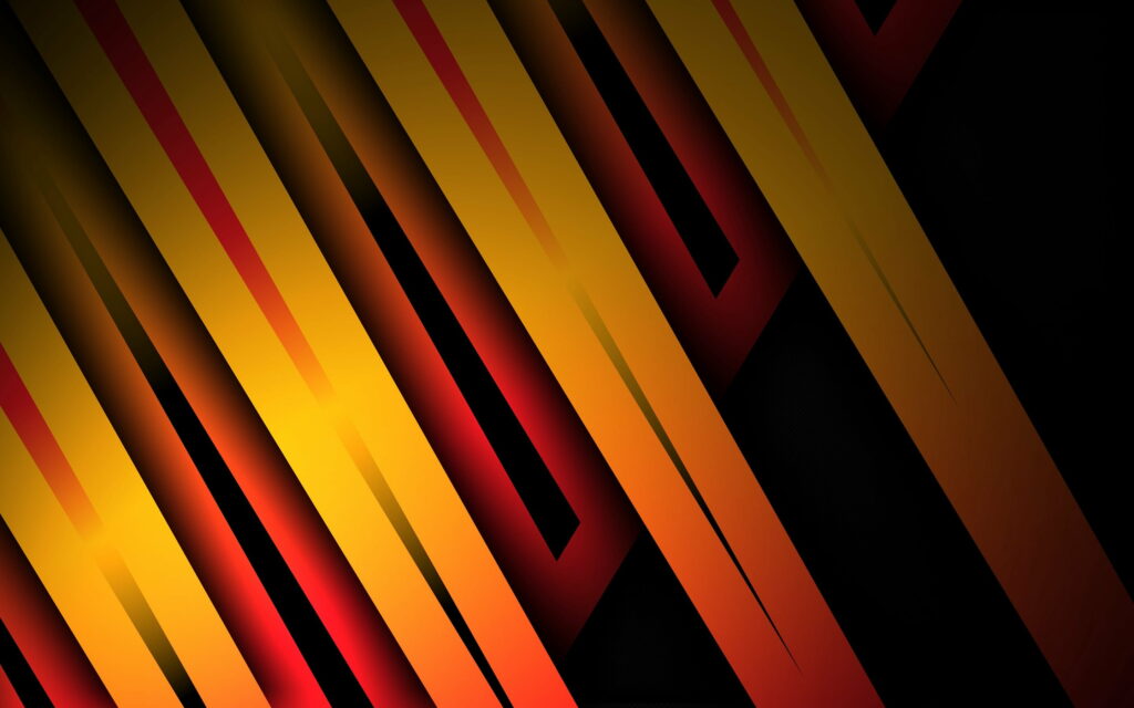 Vibrant Yellow Lines Dance on a Captivating Black Canvas – Abstract Art Wallpaper Delights