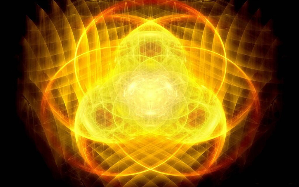 Vibrant Yellow and Orange Abstract Light Design Wallpaper 2560x1600