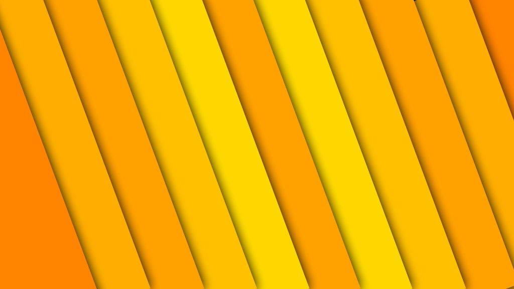 Vibrant yellow and orange diagonal striped 3D layered wallpaper for minimalist laptop background