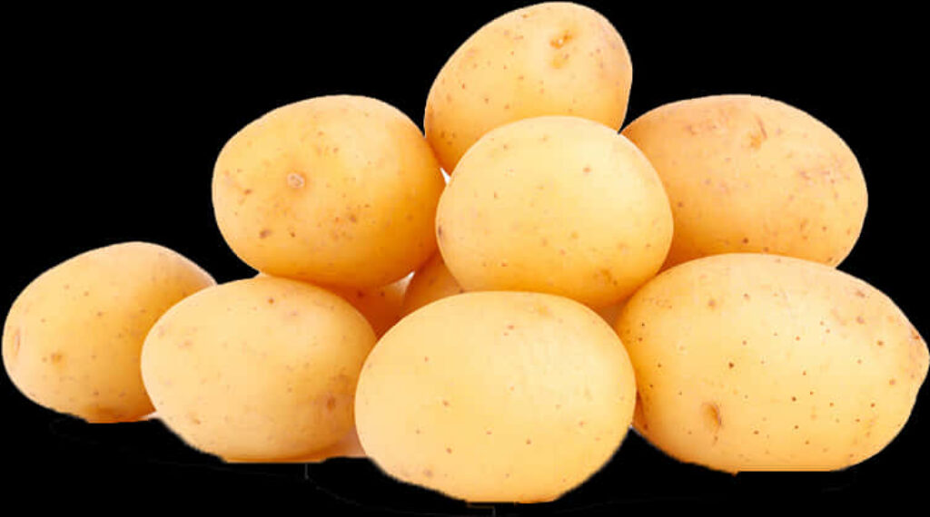 Vibrant Yellow Potatoes Wallpaper: Smooth Texture on Black Background