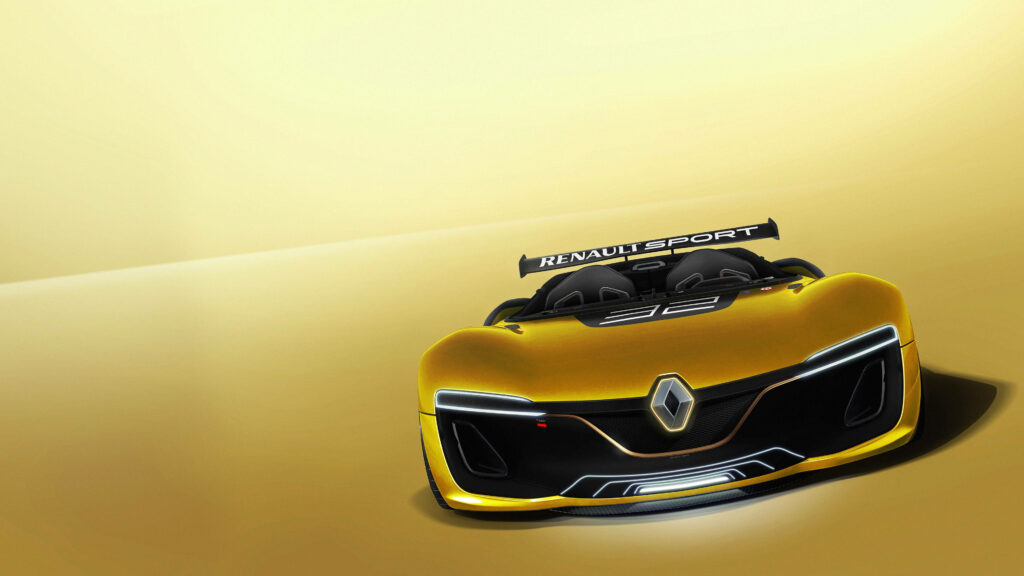 Vibrant Yellow Renault Sports Car Wallpaper: Speed & Performance