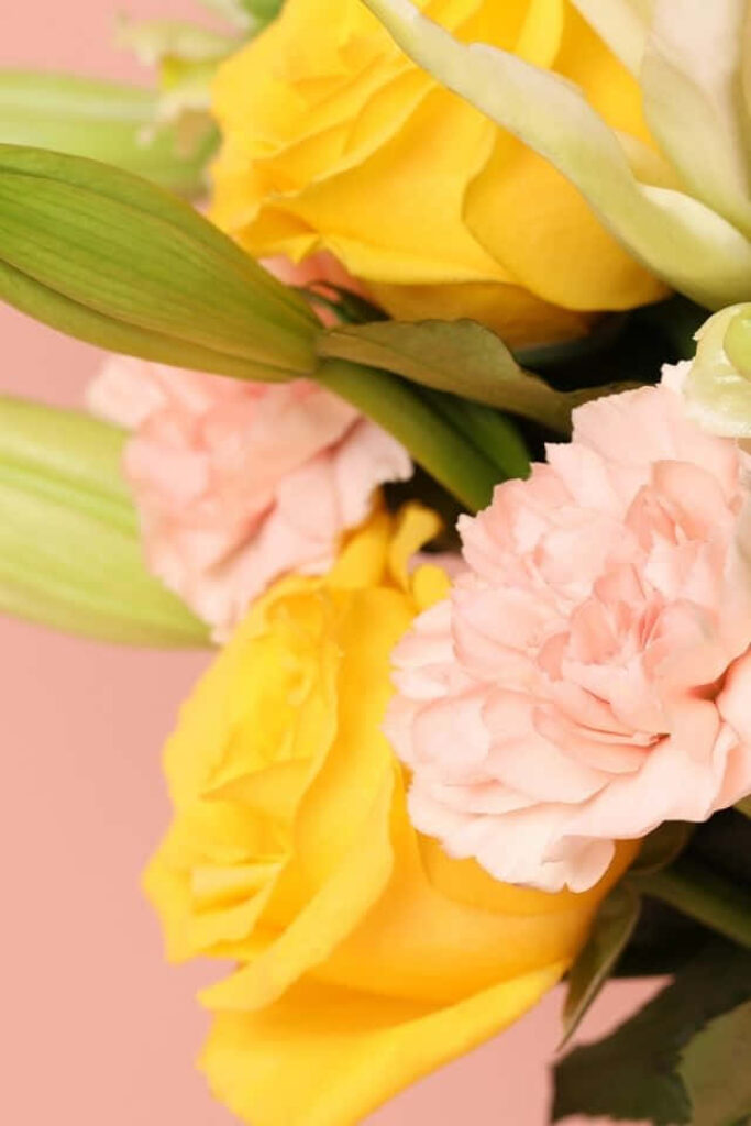 Vibrant Yellow Roses & Pink Flowers Wallpaper - Cheerful Background