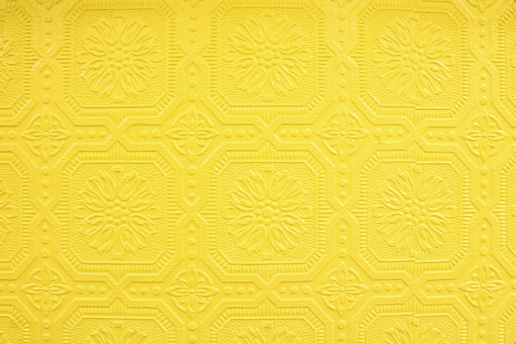 Vibrant Yellow Geometric Floral Wallpaper Background - Cheerful Design