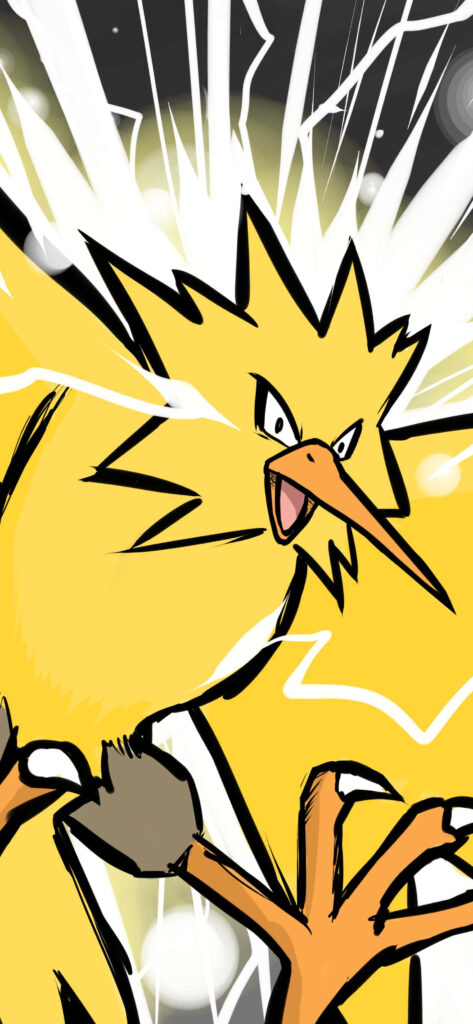 Electrifying Zapdos Manga Wallpaper: Bold & Dynamic Pokémon Art