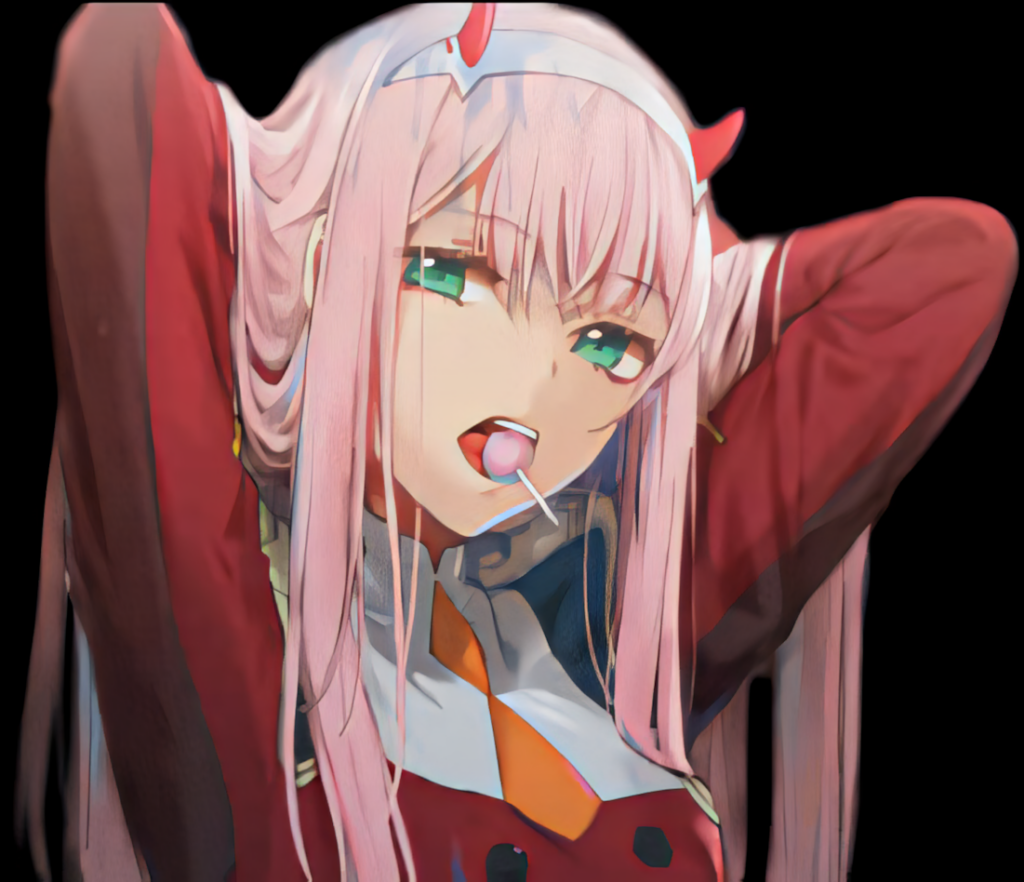 Zero Two Casual Pose Wallpaper - Vibrant & Stylish Aesthetic