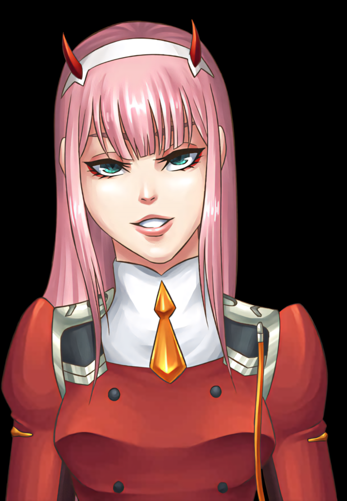 Zero Two Portrait Wallpaper - Vibrant PNG Background from Darling in the Franxx