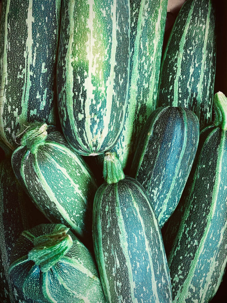 Fresh Tiger Variety Zucchini Wallpaper: Vibrant Green & Striped Design