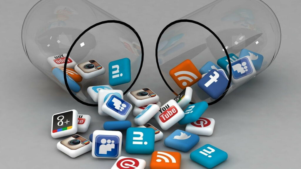 Vibrant Social Media Icons: HD Wallpaper for Creative Digital Environments