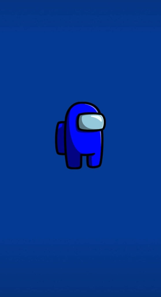 Colorful Intrigue: Among Us Imposter Stands Out in Blue Background Wallpaper