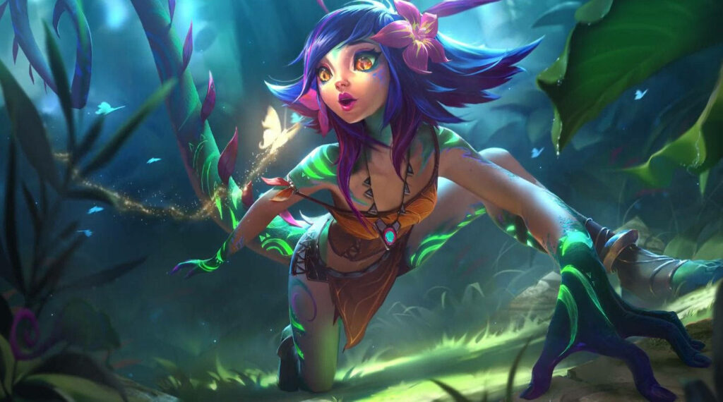 Vibrant and Colorful Animation: Neeko, the Playful Champion from Riot Games' League of Legends Wallpaper
