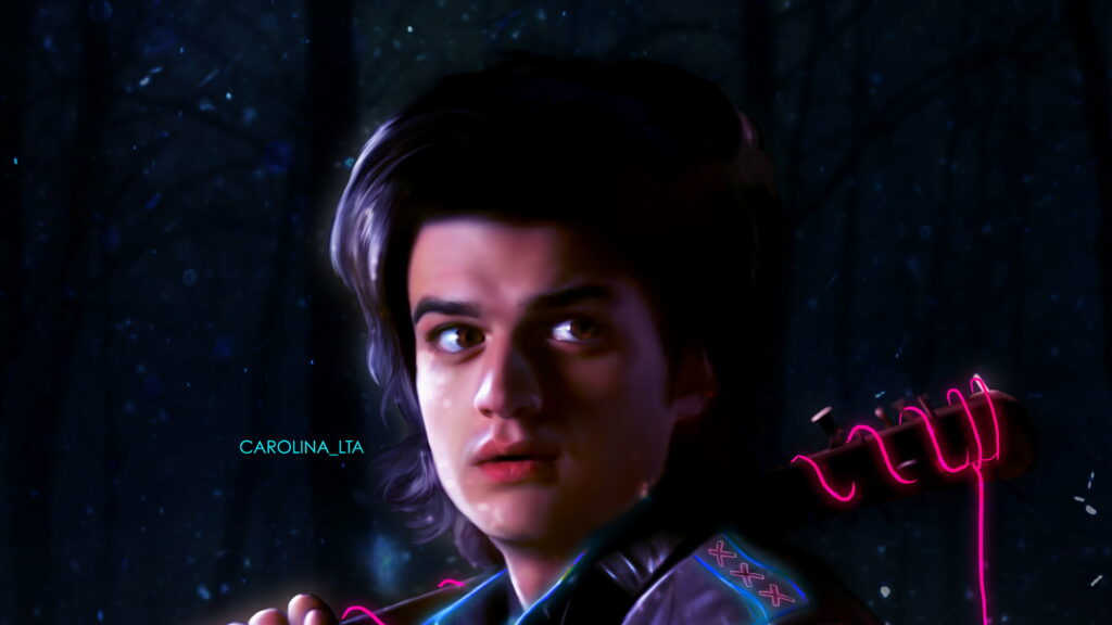 Stranger Things Tribute: Mesmerizing Joe Keery Fan Art in Stunning 4K Digital Artwork Wallpaper