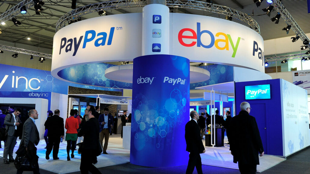 eBay and PayPal tech event booth with vibrant branding business networking and modern displays Wallpaper