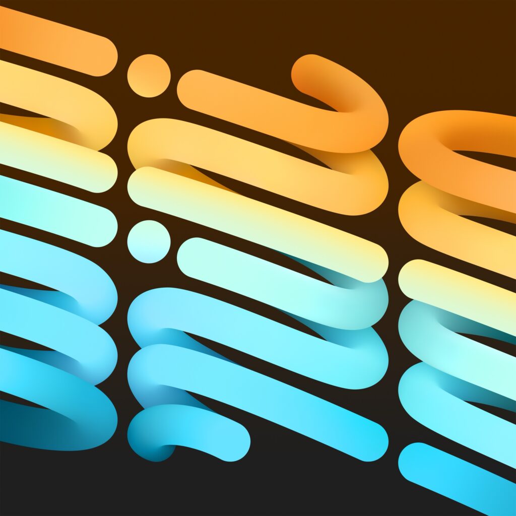Dynamic iPad Mini 7 Wallpaper: Gradient Ribbons in Bold Colors