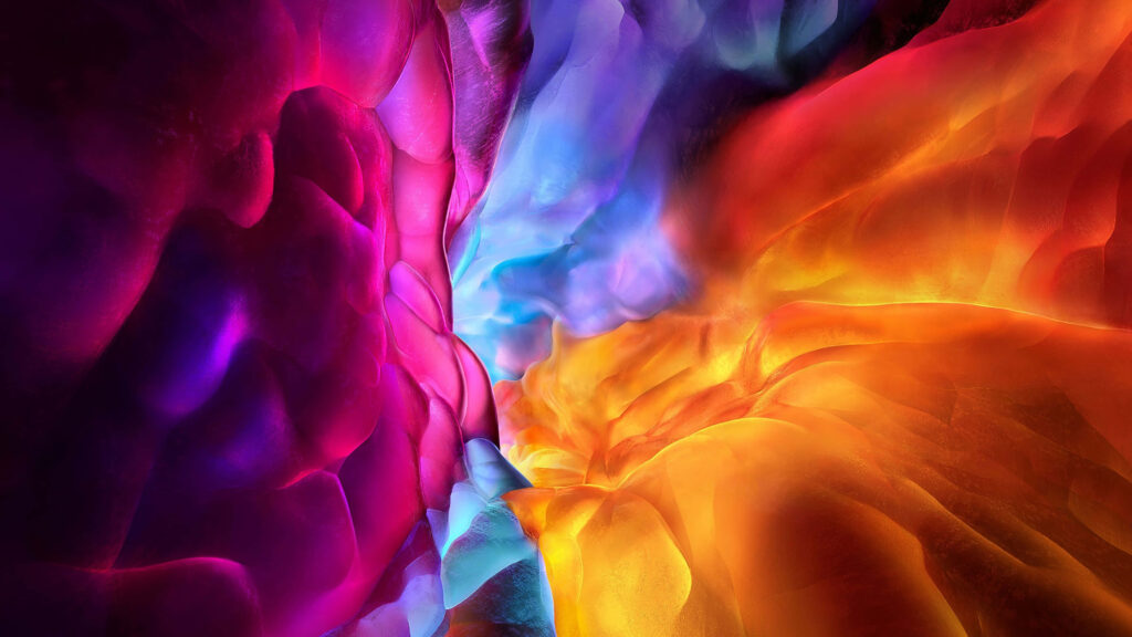 Vibrant Yellow, Purple & Blue Abstract iPad Wallpaper Background