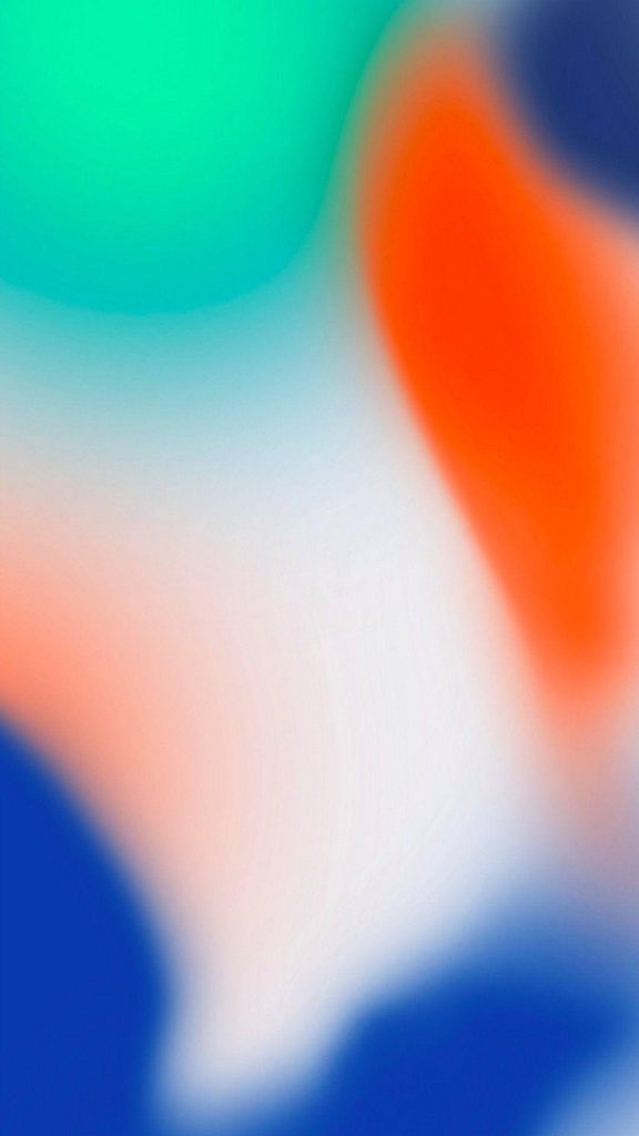 iPhone X default wallpaper abstract flowing orange teal blue gradients on white background