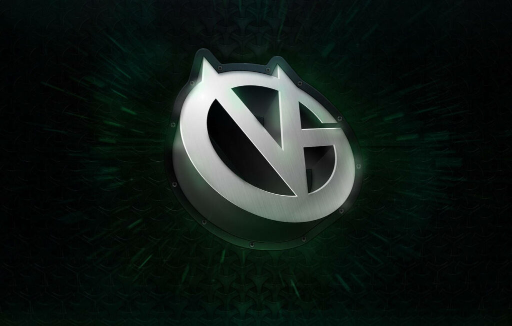 Futuristic Gamer Vibes: Dive into Vici Gaming's Dota 2 Hud Skin with this Striking Wallpaper!
