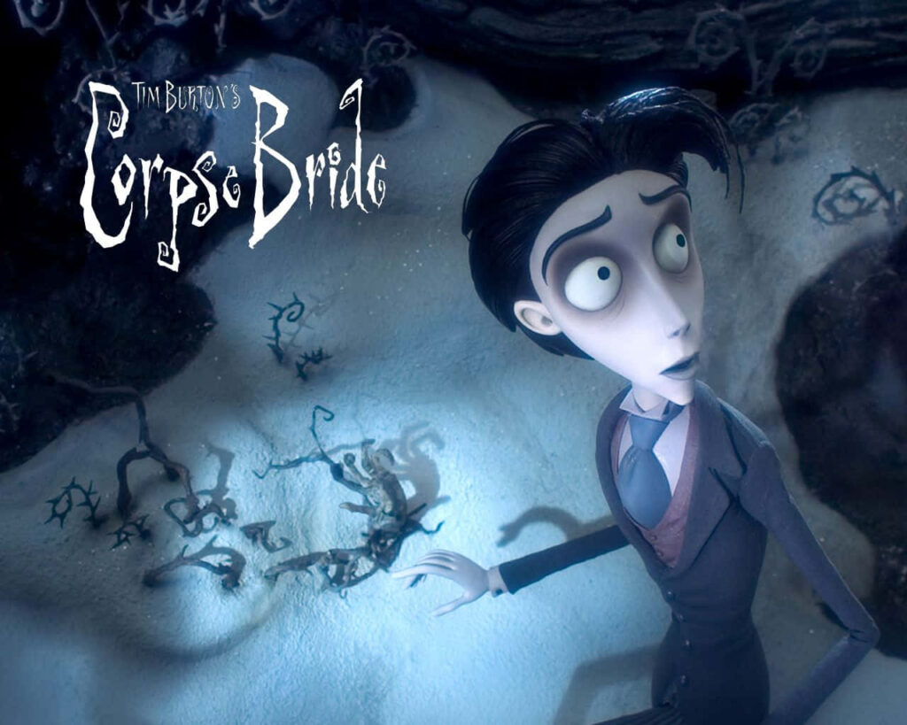 Victor Van Dort in moonlit mystical forest snowy ground gothic romance dark fantasy wallpaper