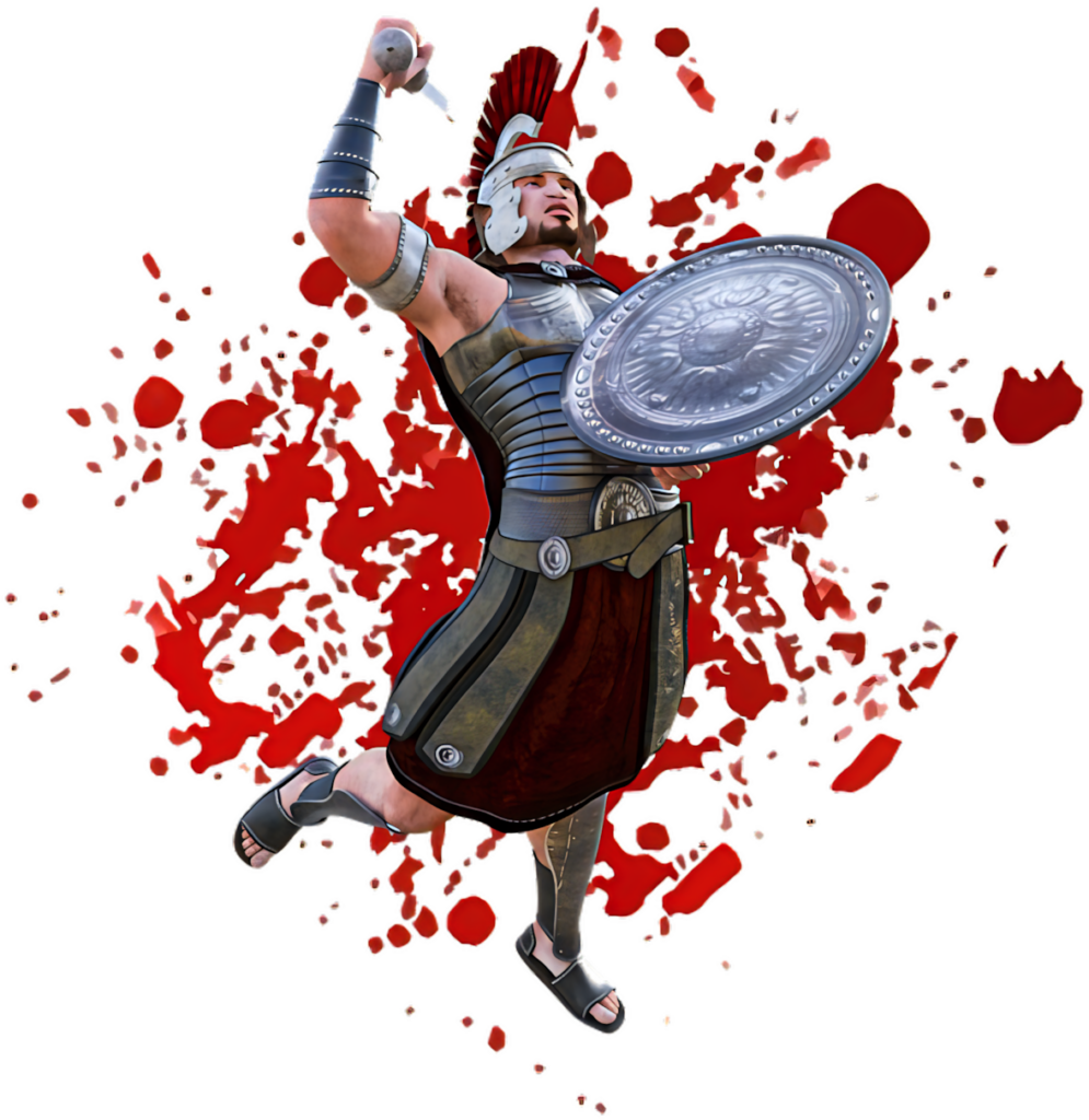 Victorious Roman Gladiator Wallpaper - Bold Red Background