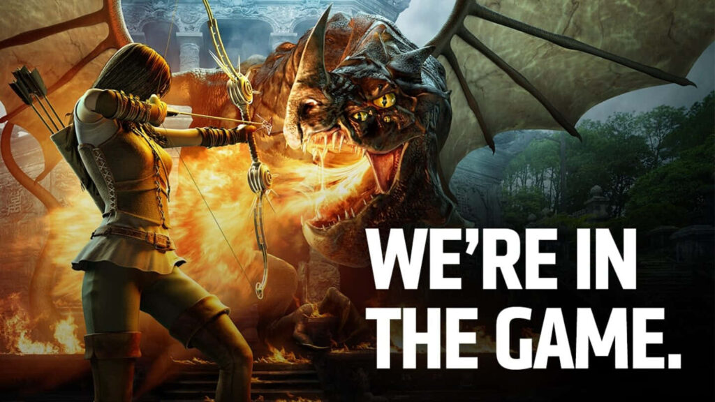 Epic Battle: Female Archer vs Menacing Dragon in Ashes of the Singularity: Escalation Game Wallpaper - WE'RE IN THE GAME!