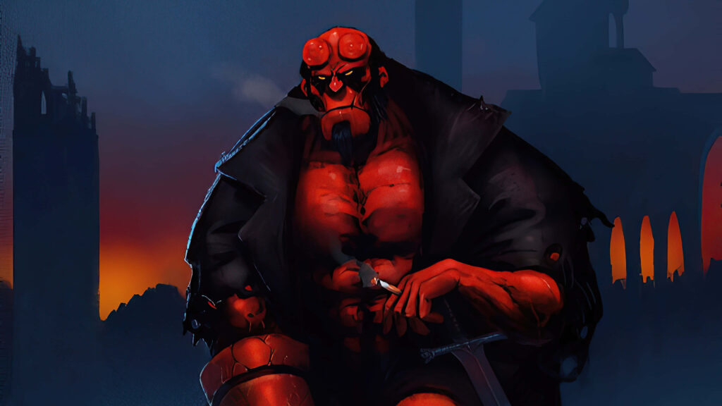Hellboy Vigilance: Dusk Wallpaper with Ruins and Intense Atmosphere