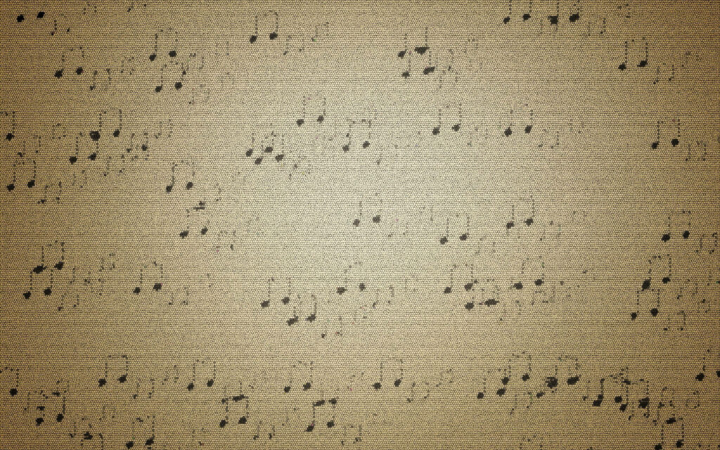 Vintage Beige Wallpaper with Blurry Musical Notes Background