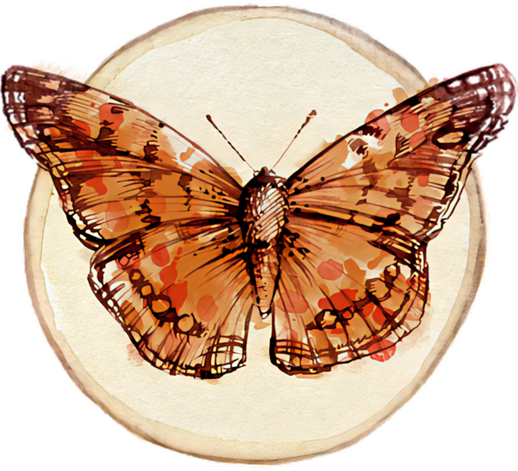 Vintage Butterfly Wallpaper: Warm Tones & Intricate Design