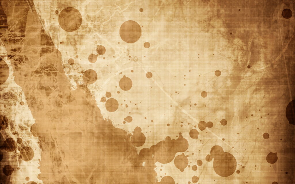 Vintage Charm QHD Wallpaper: Rich Brown Tone with Old Paper Textures & Abstract Stains - Retro Aesthetic for Screen Display