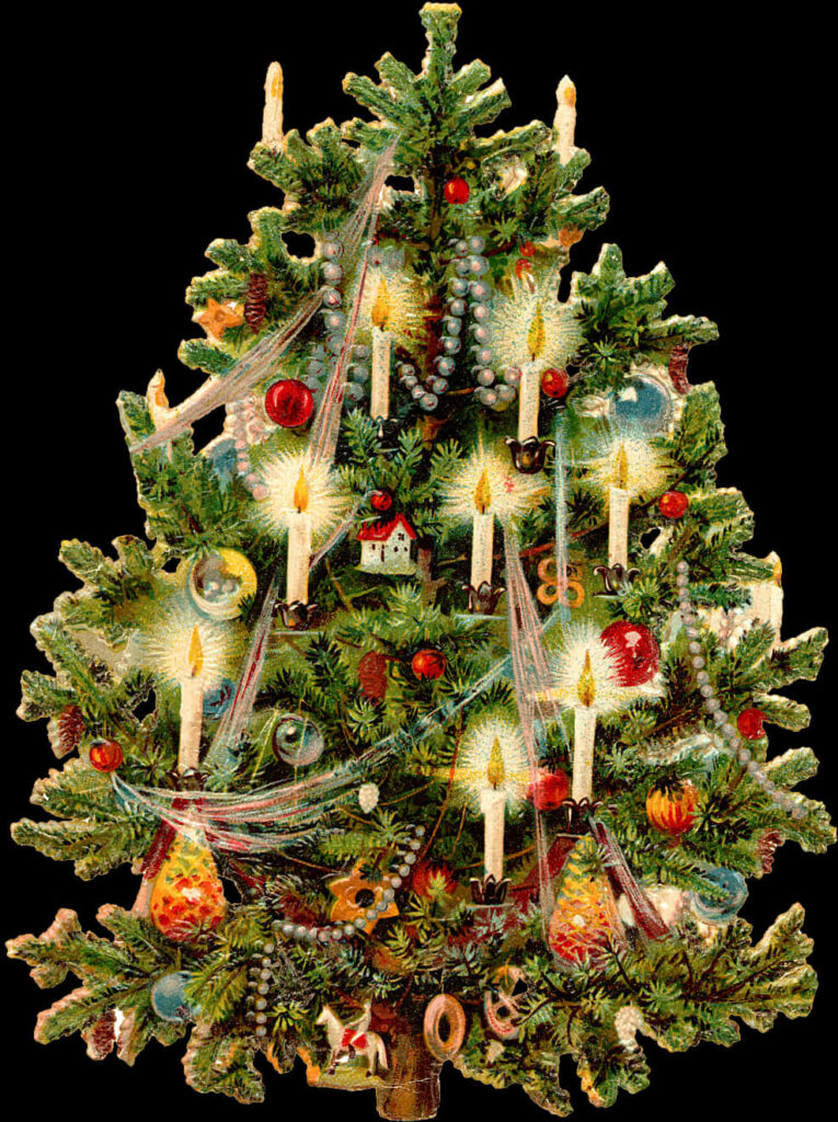 Vintage Christmas Tree Wallpaper: Classic Holiday Charm Decor