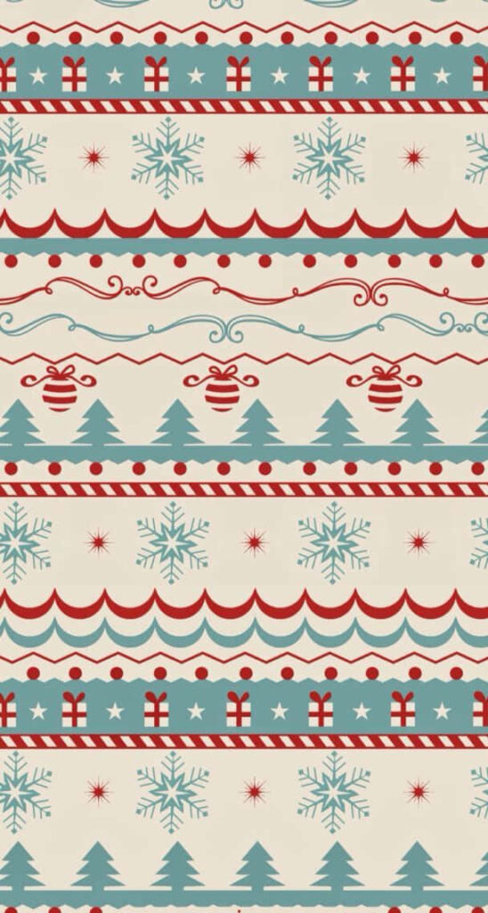 Vintage Christmas iPhone Wallpaper: Festive Trees & Ornaments Background