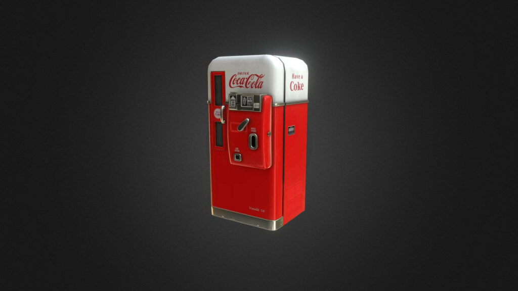 Vintage Coca-Cola Soda Machine Wallpaper: Dark Minimalist Charm