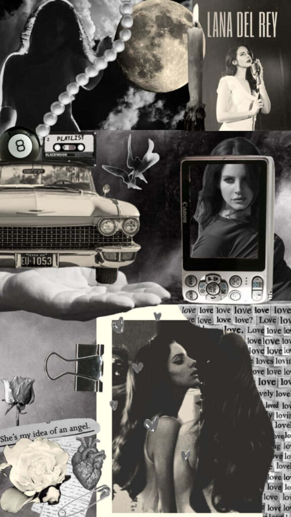 Vintage Collage Wallpaper: Lana Del Rey & Retro Aesthetic Elements