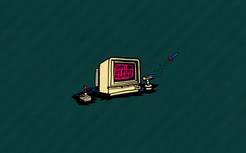 Vintage Computer Wallpaper: Retro Gaming Minimalist Design