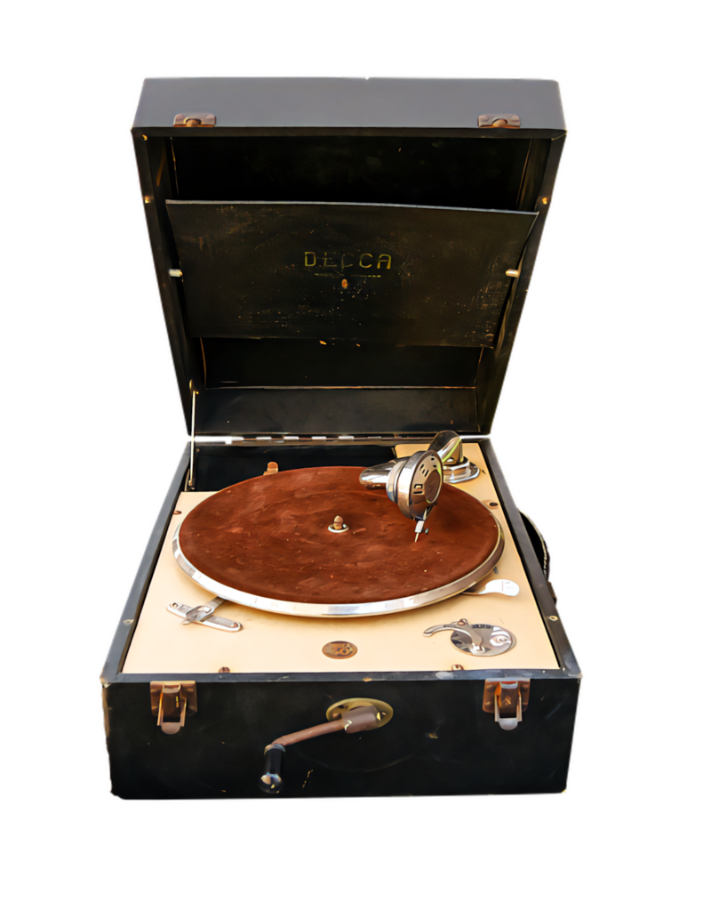 Vintage Decca Gramophone Wallpaper – Classic Retro Audio Charm
