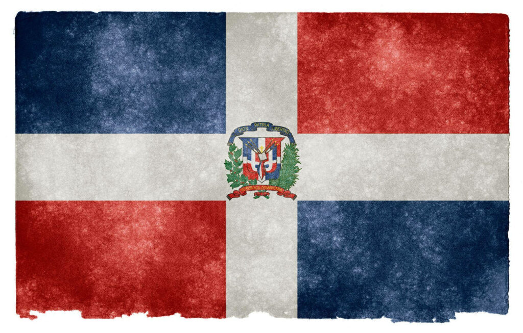 Textured Vintage Dominican Republic Flag Wallpaper Background