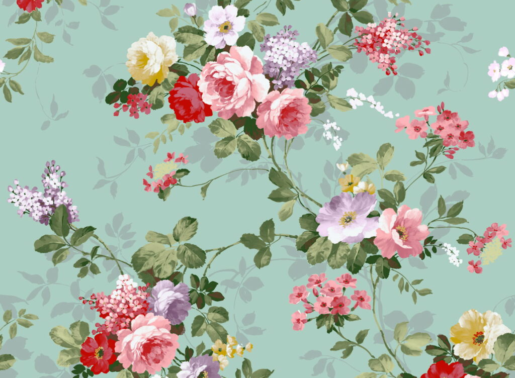 Elegant Blooms: A Vintage Floral Paradigm in Abstract HD Wallpaper