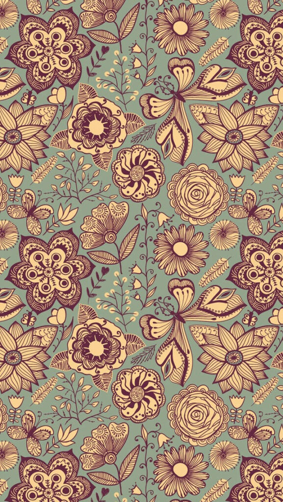 Vintage Floral Wallpaper Design for Classic iPhone Cases