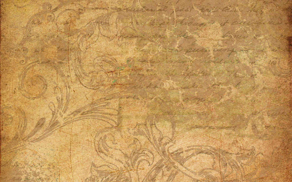 Vintage Floral Wallpaper with Antique Texture and Faint Writing
