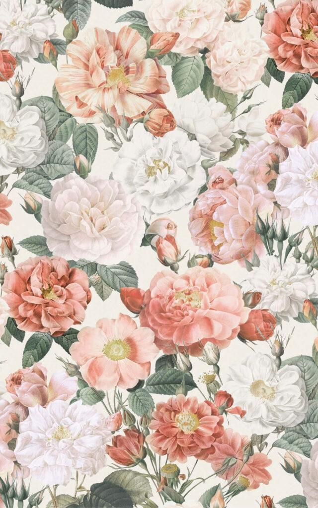 Timeless Vintage Rose Wallpaper: Elegant Floral Background Design