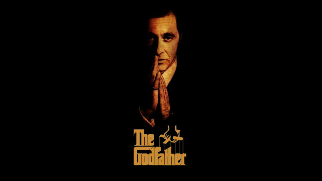 Vintage Godfather Poster Wallpaper – Dark Minimalist Design
