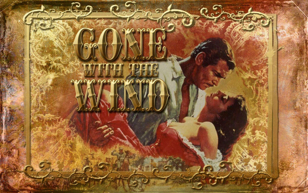 Elegant Vintage Wallpaper: Rhett & Scarlett Inspired by *Gone With The Wind*