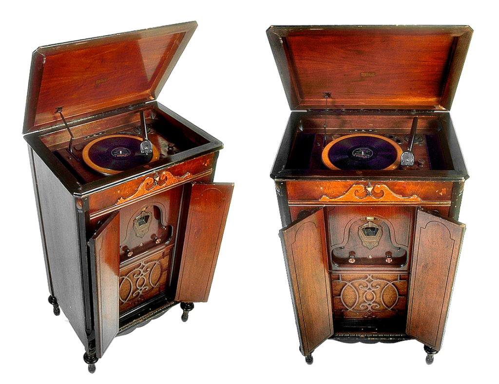 Antique Gramophone Wallpaper: Vintage Design & Craftsmanship