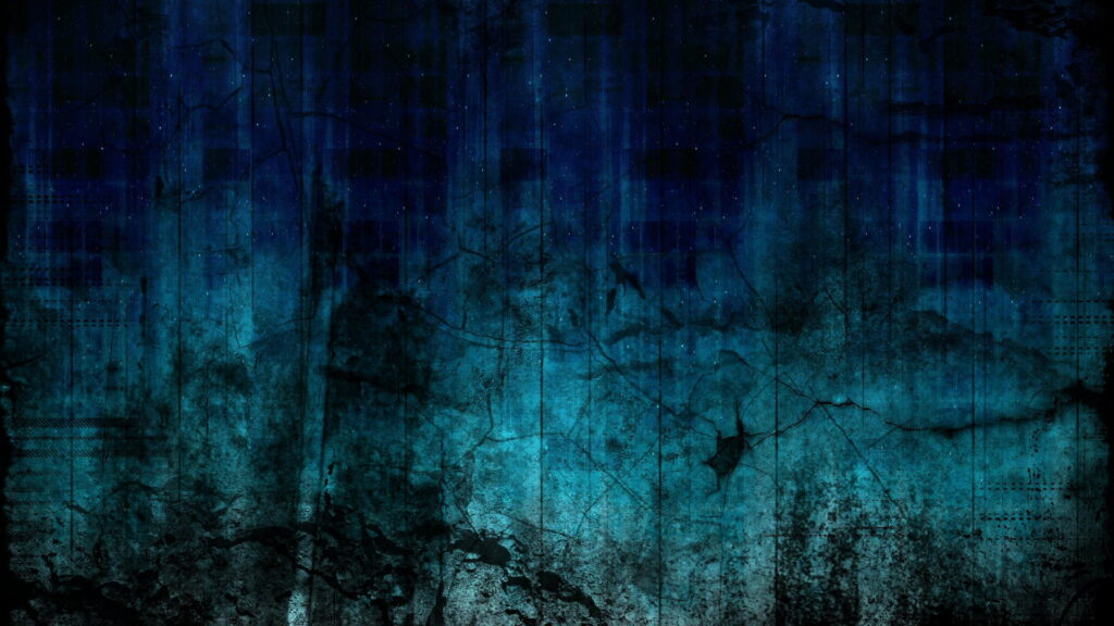 Moody vintage grunge wallpaper with deep blues blacks distressed textures and intricate cracks